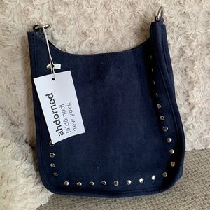 Ahdorned Mini Vegan Suede Studded Messenger